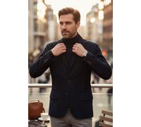 Herren Italienische Schwarze Wildlederblazerjacke - Hohl L