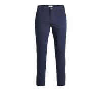 Herren Jack & Jones Chino Hose | Stretch Pants Konischer Schnitt | Slim Fit Look JPSTMARCO JJBOWIE, Farben:Navy, Größe Hosen:29W / 30L, Z-Länge:L30