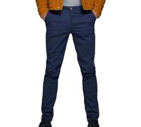 Herren Jack & Jones Chino Hose | Stretch Pants Konischer Schnitt | Slim Fit Look JPSTMARCO JJBOWIE, Farben:Navy, Größe Hosen:29W / 34L, Z-Länge:L34