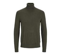 Herren Jack & Jones Dünner Rollkragen Strickpullover | Klassischer Rundhals Sweater | Langarm Basic JJEEMIL, Farben:Grün, Größe Pullover:XXL