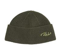Herren Jack & Jones Gerippte Mütze | Kurze Winter Beanie Kopfbedeckung | Hipster Recycelt JACAIR, Größen:One Size, Farben:Dunkelgrün