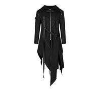 Herren Jacke Steampunk Vintage Frack Jacke Mittelalter Gothic Viktorianischer Gehrock Langarm Smoking Jacke Smoking Herren Schwarz Für Fasching Karneval Cosplay Kostüm