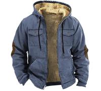 Herren Jacke Winter, Winterjacke Herren Gefüttert Fleecejacke Warme Wintermantel Dick Steppjacke Herren-jacken Lang Winter Jacke Übergangsjacke Outdoorjacke Winddicht Parka mit Kapuze, Taschen