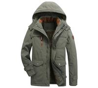 Herren-Jacken, Herren Mantel Bundeswehr Parka Jacke Fleecefutter Mit Kapuze Wintermantel Viele Taschen Dicker Militärjacke Lang Thermo Funktionsparka Warm Outdoor Winterjacke Winddichter Lässige Überg