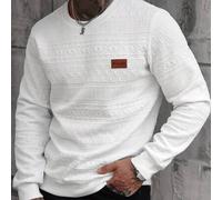 Herren Jacquard-Strick-Sweatshirt aus bequemem Material mit Rundhalsausschnitt, Herren Lässig Urlaubs-Party-Ess-Büro vielseitiger Stil, perfektes Gesc