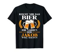 Herren Jakob Lustiger Bier Spruch Name Geburtstag T-Shirt