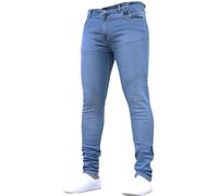 Herren Jeans Hose Regular Slim Fit Jeanshose Mode Stretch Denim Baumwolle Vintage Wash Hip Hop Arbeit (S,Blau)