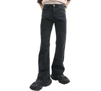 Herren-Jeans mit Vintage-Bein, Disco-Jeans, Vintage-Stil, Glockenhose, Stretch, Retro, Glocke, ausgestellte 70er-Jahre-Jeans, Schwarz / Grau, Groß