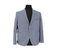 Herren Jersey-Sakko Blau Meliert ? Bequemes Freizeit- & Business-Sakko aus Baumwollmix (50% Baumwolle / 50% Polyester) ? Leichtes Herren Sakko Modern Fit 34