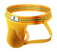 Herren Jocks Men String Tanga Jocks Stretch Tanga Slip Männer Unterhosen Sport Jockstraps Tangaslip Bequeme Weiche Unterwäsche Gelb S