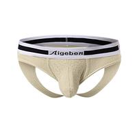 Herren Jockstrap Offen String Tanga Spitze Reizvolle Unterwäsche Männer Slips Thong Sport G-String Sportunterwäsche Low Rise Jockstrap mit Ausbuchtung Briefs Atmungsaktiver Jockstrap (M, Gelb)