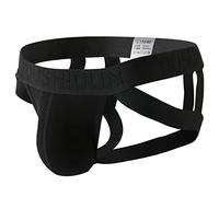 Herren Jockstraps Men String Tanga Einfarbig Jocks Stretch Tanga Slip Männer Unterhosen Jockstraps Sport Wäsche Sportunterwäsche Low-Rise Schwarz 3XL