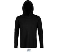 Herren Kapuzen T-Shirt langarm (deep black XL)