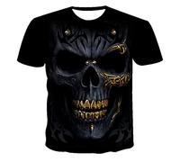 Herren Kapuzenpulli Goldener Totenkopf Print Hoodie Unisex Langarm Pullover/T-Shirt/Zip Strickjacke mit Tasche