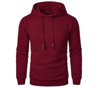 Herren Kapuzenpullover Herren-Oversize Rundhalsausschnitt Kapuzen Langarm Basic Sweatshirt Pullover Unisex-Fleece-Sweatshirt Mit Kapuze Einfarbig Street Kapuzenpullover Kapuzenjacke mit Taschen