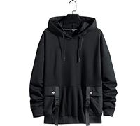 Herren Kapuzenpullover Hip Hop Long Sleeve Streetwear Urban Pullover Unisex Casual,Herren Hoodie, Kapuzenpullover, Sweatjacke,Schwarz,8XL