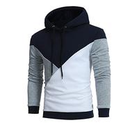 Herren Kapuzenpullover Kolylong® Männer Sweatshirt Patchwork Mit Kapuze Sweatshirt Tops Pullover Hoodie Bluse Mode Slim fit Sweatjacke Lange Ärmel Mantel Outwear Herbstpullover Kapuzenpulli