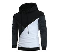 Herren Kapuzenpullover Kolylong® Männer Sweatshirt Patchwork Mit Kapuze Sweatshirt Tops Pullover Hoodie Bluse Mode Slim fit Sweatjacke Lange Ärmel Mantel Outwear Herbstpullover Kapuzenpulli