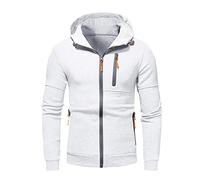 Herren-Kapuzenpullover mit Reißverschluss, langärmelig, Fleecejacke, Kapuzen-Sweatshirt mit Vordertaschen, klassischer, einfarbiger Kapuzenpullover, schmale Passform, Arbeits-Hoodies, weich und