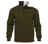 Herren Kapuzenpullover Street Style Farbblockierung Kapuzenpullover Sweatshirt Herbst Winter Reißverschluss Retro Casual Strickwaren (XXL Grün)