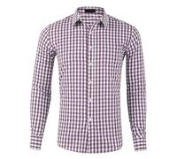 Herren Kariertes Hemd Langarm Freizeit Trachtenhemd Casual Basic Karohemd Slim Fit Plaid Shirt für Männer Langen Ärmeln klassisches Karomuster Outdoorhemden