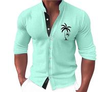 Herren Kariertes Hemd Langarm Freizeithemd Regular Fit Karohemd Flanell Trachtenhemden Männer Weste Herren Langarm Freizeithemd Herren Sommer Hawaii ShirtHemd Ohne Kragen Herren
