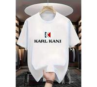 Herren Karl Kani Grafik T-Shirt - Loose-Fit Streetwear Crew Neck mit kräftigem Logo-Print, Schwarz & Weiß Design, maschinenwaschbar, Allseasons Casual