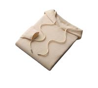 Herren Kaschmir Hoodie Merino Wolle Strick Sweatshirt Winter Casual Große Top, beige, XXL