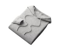 Herren Kaschmir Hoodie Merino Wolle Strick Sweatshirt Winter Casual Große Top, Hellgrau 9, L