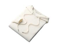 Herren Kaschmir Hoodie Merino Wolle Strick Sweatshirt Winter Casual Große Top, weiß, L