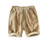 Herren Klassische Shorts Cordhose Herren Breitcord Kurz Herren Leicht Boardshorts Mit Gummizug Trainingsshorts Regulär Fit Trekking Shorts Loose Beach Short Cargoshorts Einfarbig Sportshorts
