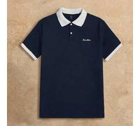 Herren Kontrastfarben Buchstaben Kurzarm Lässig Business Poloshirt, Urlaub, Vatertagsgeschenke, Fußball