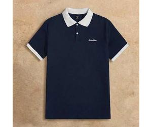 Herren Kontrastfarben Buchstaben Kurzarm Lässig Business Poloshirt, Urlaub, Vatertagsgeschenke, Fußball