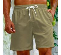 Herren Kordelzug Taille Einfarbig Lockerer Schnitt Lässig Strandshorts Herren Strandbekleidung Herren Strandbekleidung Herren Badeshorts Lang Strandbe