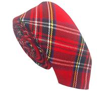 Herren-Krawatte mit schottischem Royal Stewart-Schottenkaro, schmale Weite, Rot, Gelb, Grün, Weiß, Standard Tie Length: 56 inches