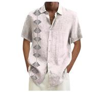 Herren Kurzarm Hemden Sommer Hawaiihemd Leichte Freizeithemden Bequeme Sommerhemd Lässiges Button-Down-Revershemd Basic Beach Shirt for Männer Casual Urlaub