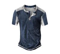 Herren Kurzarm Sommer Casual Tops Herren T-Shirts T Shirt Herren Farbig (L,Blau-C)