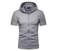 Herren Kurzarm-T-Shirt Hoodie Sport Casual Fitness Sweatjacke Kapuzenjacke Casual Langarm Fashion Hoodies Sommer Herren Bambus-Baumwoll-T-Shirt Herren Casual Mode Henley-Kragen