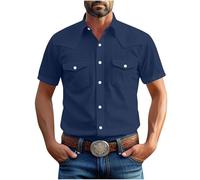 Herren Kurzarmhemd Sommer Lockere Freizeithemd Kurzarm Hemd mit Tasche Lässig T-Shirt Bequeme Weich Sommerhemd mit Revers und Knöpfen Einfarbig Casual Businesshemd Outdoor Cargo Hemden Strandhemd