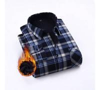 Herren Lässig Karohemd aus Flanell, warm, für Herbst/Winter, Herren Winter Karohemd, blaues Karohemd, Herren warmes Hemd, Langarmoberteil