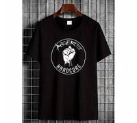 Herren Lässig T-Shirt, 100% Baumwolle T-Shirt, Angerfist Hardcore Gabber Herren Schwarzes Baumwolle T-Shirt - Grafik Muster, Rundhalsausschnitt, Kurza