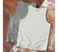 Herren Lässig Tanktop mit Buchstaben-Muster und geripptem Rundhalsausschnitt