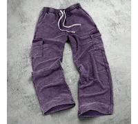 Herren lässige gewaschene Cargo Jogginghose mit Kordelzug Taille, schwarze Cargo Jeans, schwarze Cargos für Herren, weite Cargo Hosen, locker sitzende