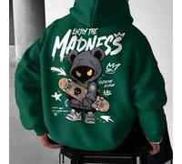 Herren Lässige Mode Street Extreme Sports Cartoon Muster Kängurutasche Kordelzug Loose Hoodie Sweatshirt, Herbst/Winter