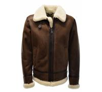 Herren Lammfelljacke Bombardier in Marrone Braun
