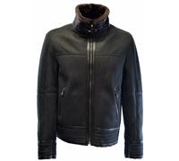 Herren Lammfelljacke Bomber Mark in Anthrazit