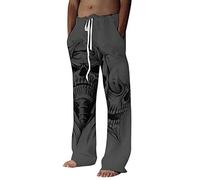 Herren Lang Freizeithos Totenkopfdruck Jogger Hosen Herren Trainingshose 3D Tier Plus Size Jogginghose Baggy Kordelzug Freizeithosen Kreativität Hip Hop Streetwear Sporthose