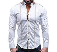 Herren Langarm Businesshemd Solide Slim Fit Casual Business Formal Button Up Hemden Herren Slim Fit Formal Langarm Casual Business Party Businesshemden Herren Core Stretch Slim Popeline Hemd Casual