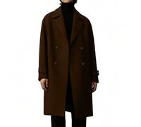 Herren Langarm Vintage Wollmantel, verströmt einen Old-Money-Vibe, Knopfverschluss vorne, einfarbiger, knieumspielender Schnitt mit Drop-Shoulder, sch