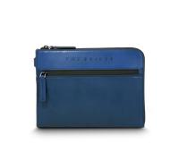 Herren Leder Clutch Tasche mit Henkel The Bridge Damiano, blau - Farb-Varianten: Blau